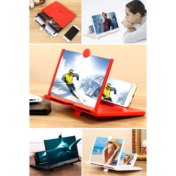 Telefon Ve Tablet Ekran Büyütücü Aparat Kırmızı ( Lisinya )