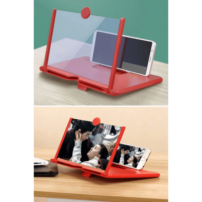 Telefon Ve Tablet Ekran Büyütücü Aparat Kırmızı ( Lisinya )