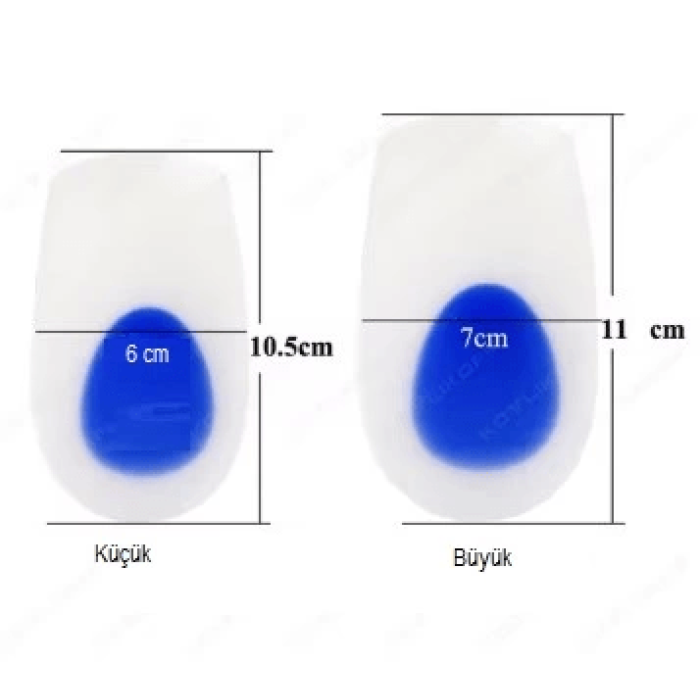 Pratik Topuk Silikonu Mavi Beyaz Büyük Boy Erkek ( Lisinya )