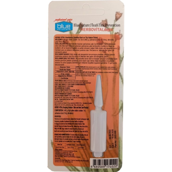 Herbio Bitkisel Köpek Damlası 2 ml ( 1-10 kg )
