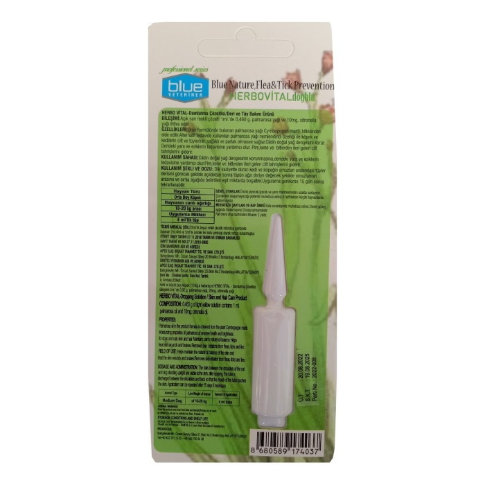 Herbio Bitkisel Köpek Damlası 4 ml ( 10-20 kg )