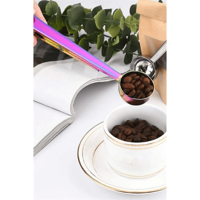 Mandallı Kahve Ölçü Kaşığı Renkli Çok Fonksiyonlu Paslanmaz Çelik Kaşık ( Lisinya )