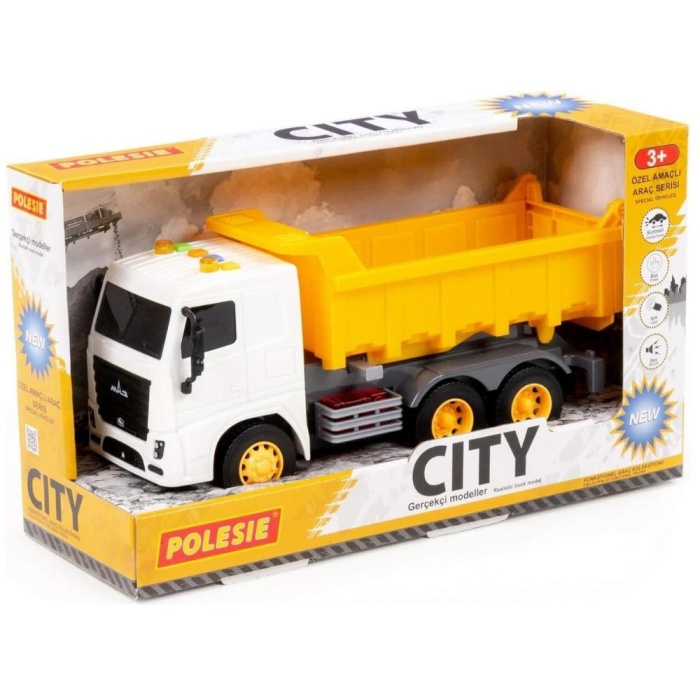 Sesli Işıklı Damperli Kamyon - POL-96258  (Lisinya)
