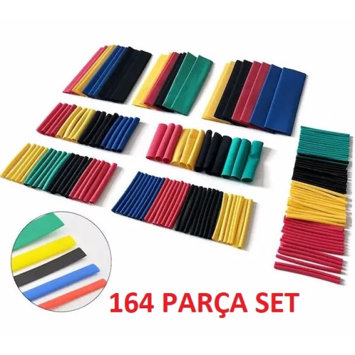Pratik 164 Parça Set Isıyla Daralan Makaron Kablo Koruyucu Kılıf ( Lisinya )