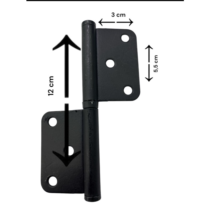 12 cm Siyah Yönsüz Cerman Menteşe