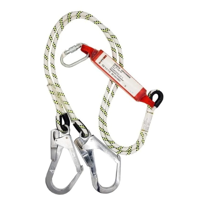 Çift Bacaklı Şok Emicili Lanyard Büyük Kancalı
