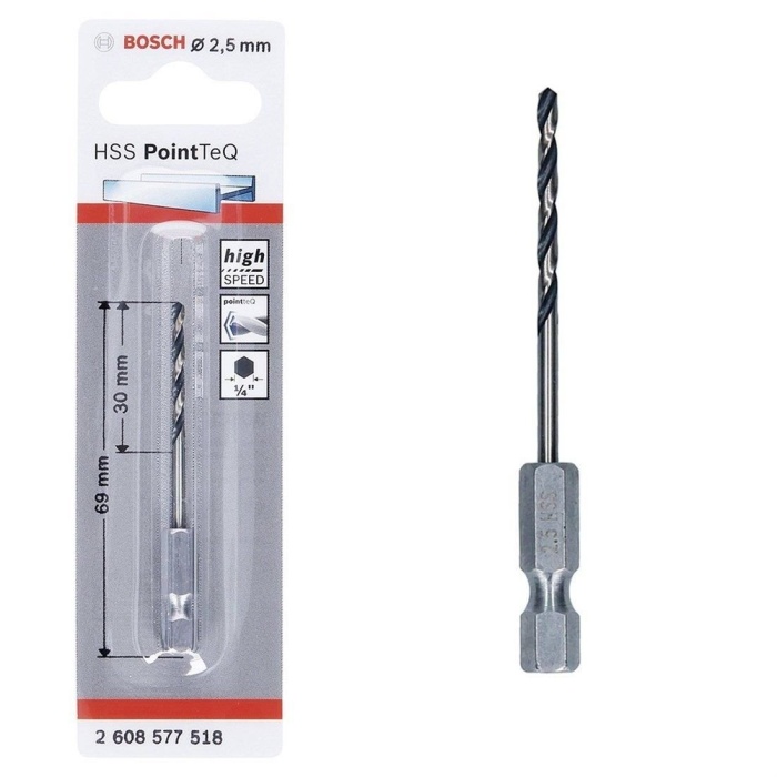 Pointteq Altıgen Şaftlı Hss Matkap Ucu 2,5 mm
