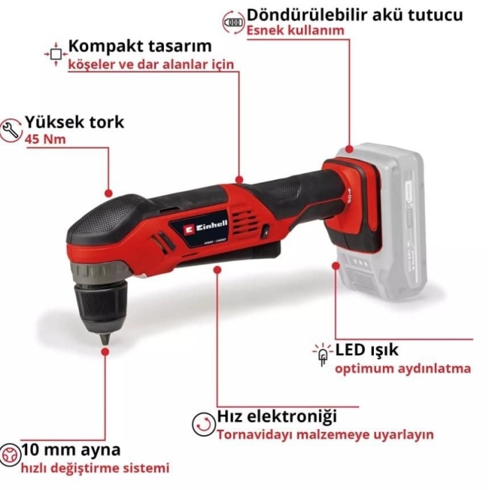 TE AD 18 Li  Solo Dik Açılı Vidalama