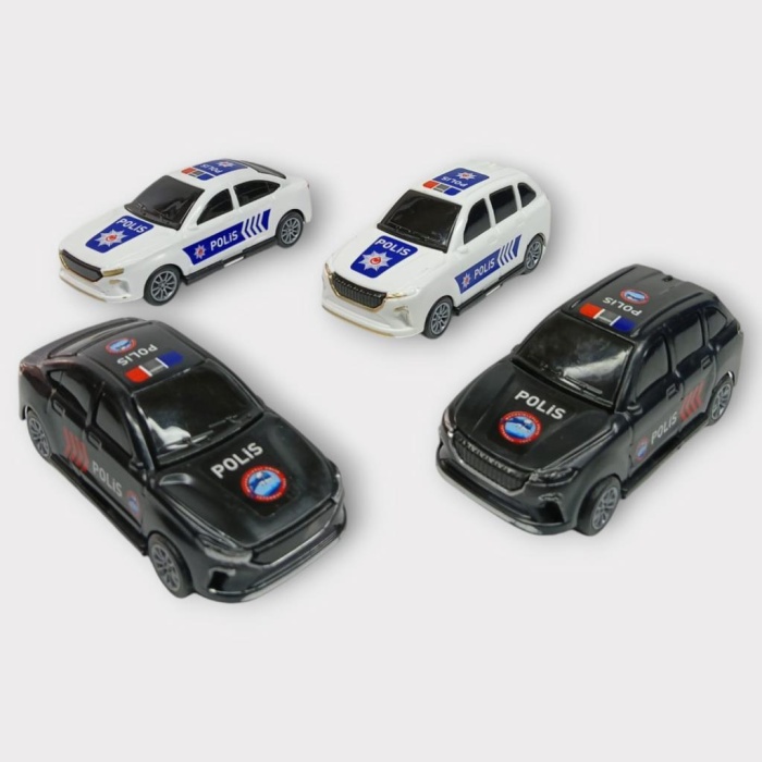 Çek Bırak TOGG Polis Arabası - 4lü Set (Lisinya)