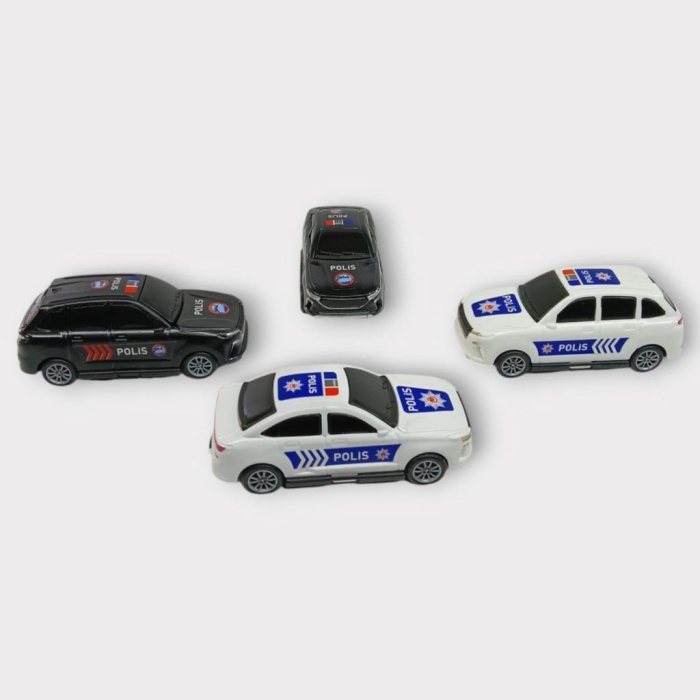 Çek Bırak TOGG Polis Arabası - 4lü Set (Lisinya)