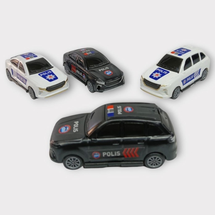 Çek Bırak TOGG Polis Arabası - 4lü Set (Lisinya)