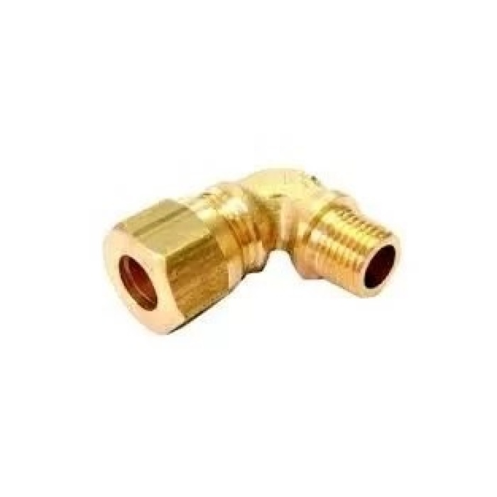 Sarı Pirinç Yüksüklü Dirsek 9.52mm - 1/4 (Lisinya)