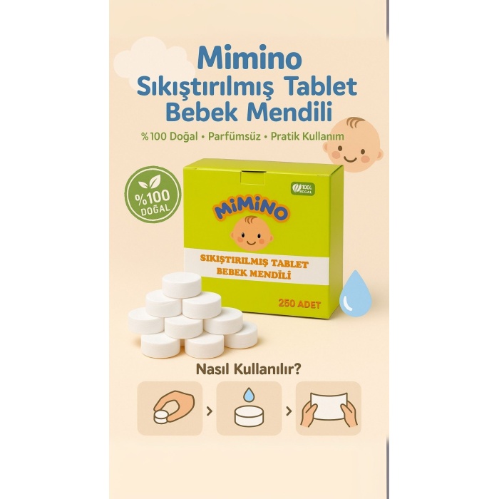 Sıkıştırılmış Tablet Sihirli Mendil 250 Adet - Lisinya
