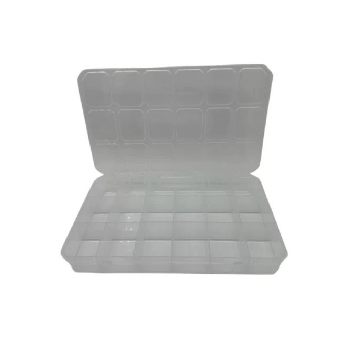 Organizer Plastik Kutu Box 18 Sabit Bölmeli 185x295x40mm (Lisinya)