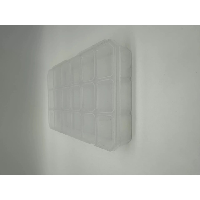Organizer Plastik Kutu Box 18 Sabit Bölmeli 185x295x40mm (Lisinya)
