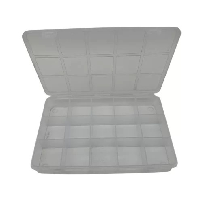 Organizer Plastik Kutu Box 15 Sabit Bölmeli 145x225x30mm (Lisinya)