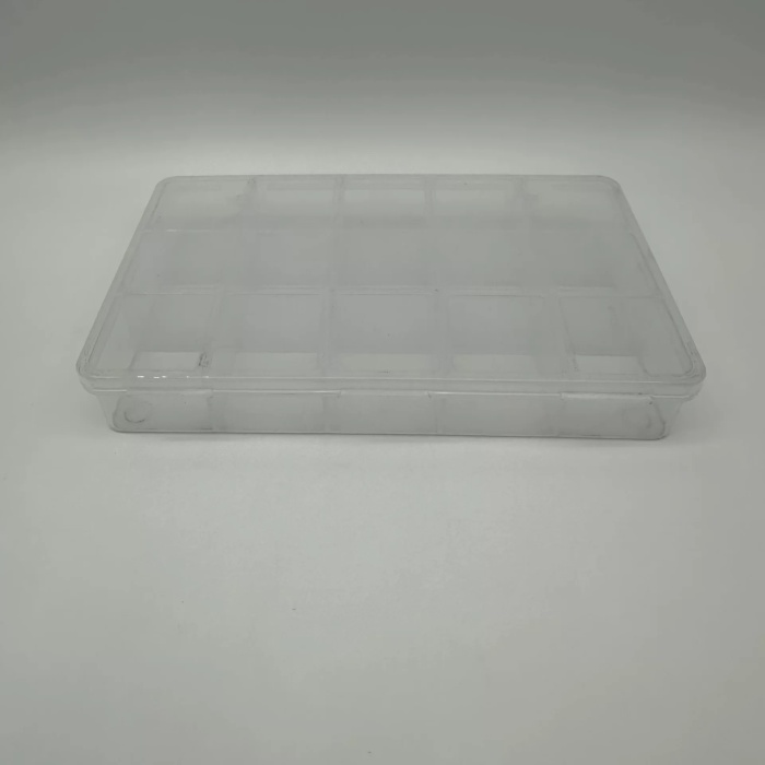Organizer Plastik Kutu Box 15 Sabit Bölmeli 145x225x30mm (Lisinya)