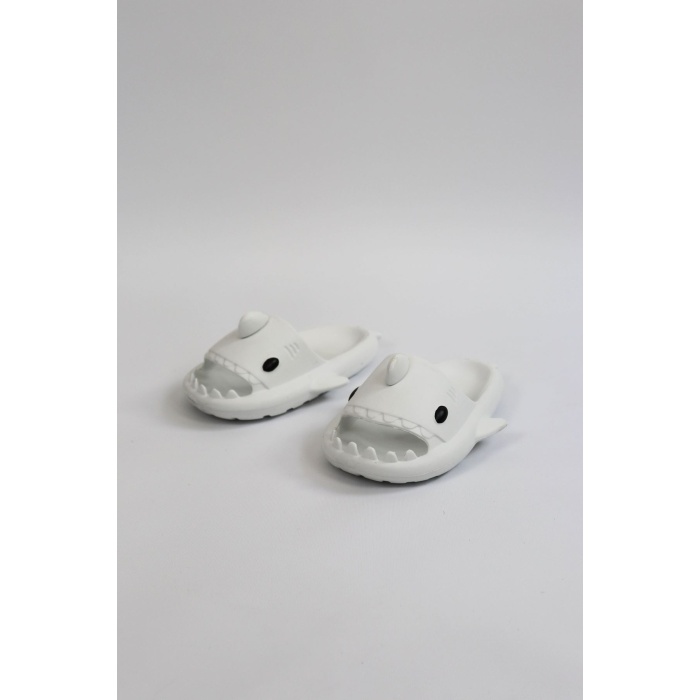 WG500 Köpekbalığı Beyaz Unisex Tam Ortopedik Terlik Shark Slides Cocuk - Lisinya