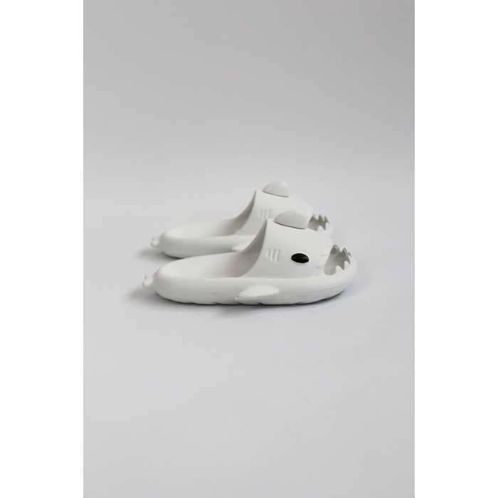 WG500 Köpekbalığı Beyaz Unisex Tam Ortopedik Terlik Shark Slides Cocuk - Lisinya