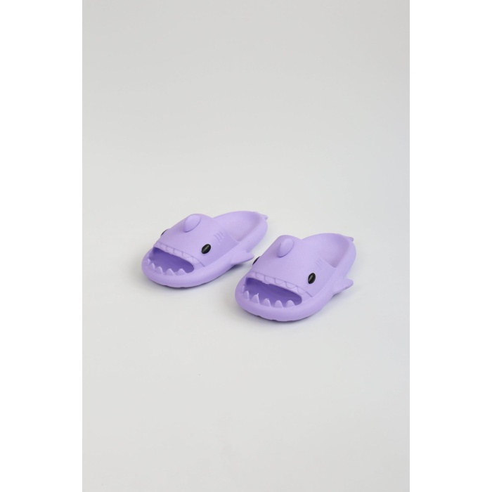 WG500 Köpekbalığı Mor Unisex Tam Ortopedik Terlik Shark Slides - Lisinya