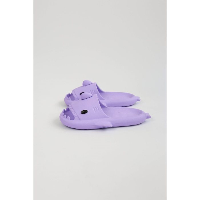 WG500 Köpekbalığı Mor Unisex Tam Ortopedik Terlik Shark Slides - Lisinya