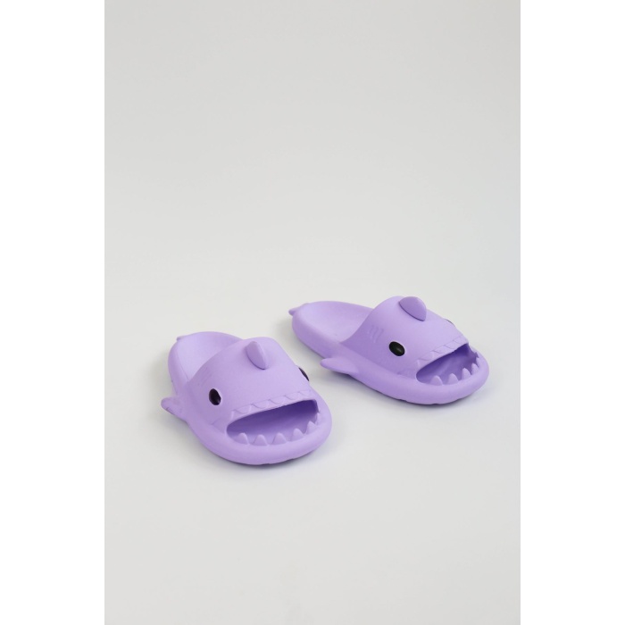 WG500 Köpekbalığı Mor Unisex Tam Ortopedik Terlik Shark Slides - Lisinya