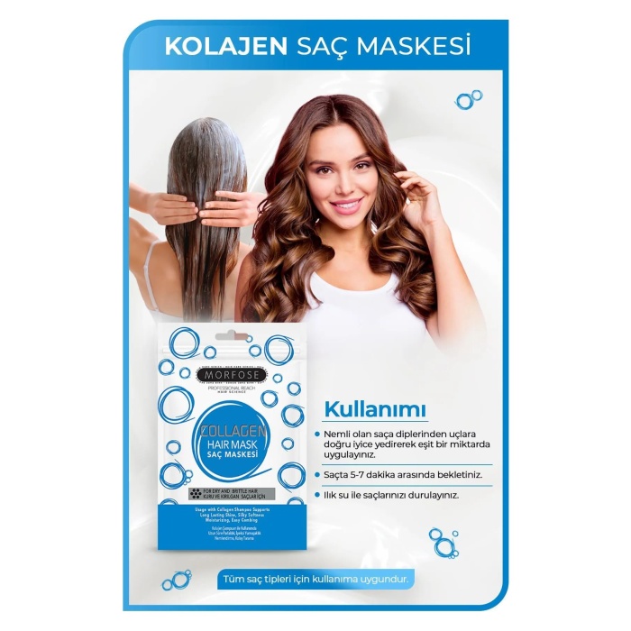 Kolajen Saç Maskesi 25 ML (24 ADET) - Zayıf ve Güçsüz Saçlar İçin - mrfs