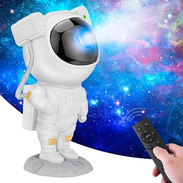 Uzaktan Kumandalı Ve Zamanlayıcılı Farklı Renk Işık Modlu Astronot Projektör Gece Lambası ( Lisinya )