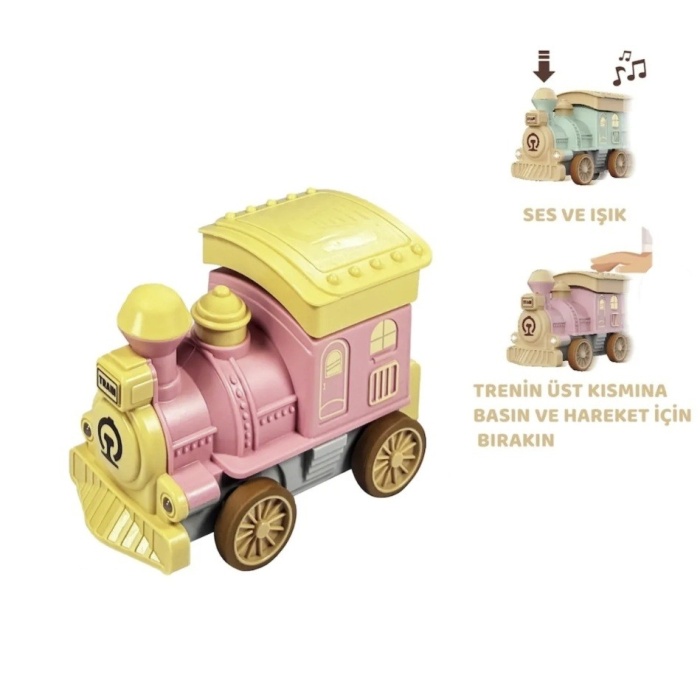 Oyuncak Tren Işıklı Sesli Bas Gitsin 14cm - PEMBE - 8068A (Lisinya)