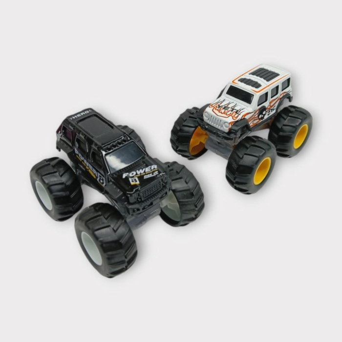 Mini Off-Road Araçlar 2li - Siyah Beyaz (Lisinya)