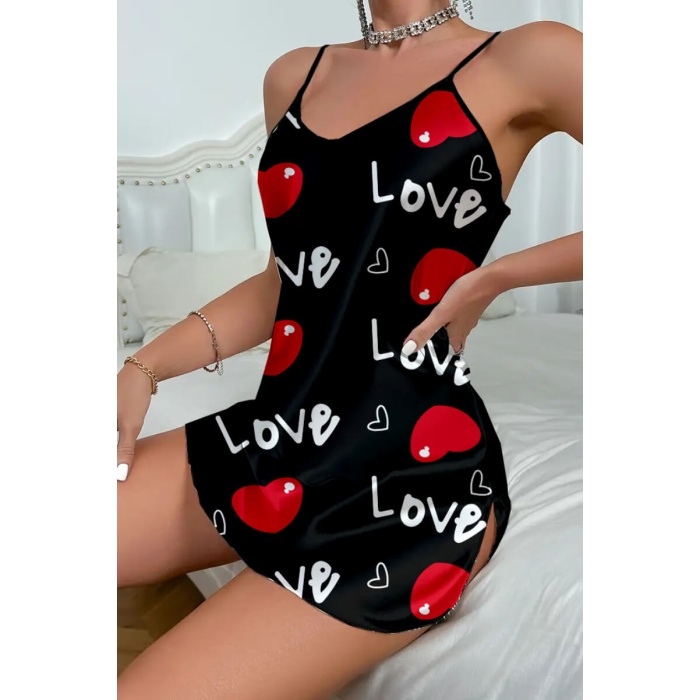 Love Desenli  Saten