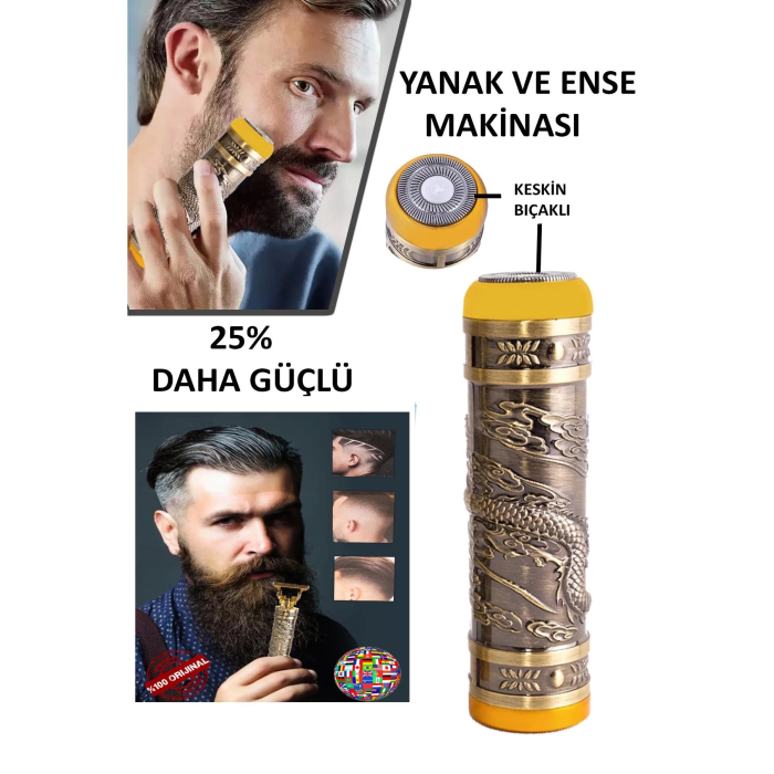 Kp-2074 2 İn 1 Profosyonel Suya Dayanaklı Ense Ve Yanak Makinası - Lisinya