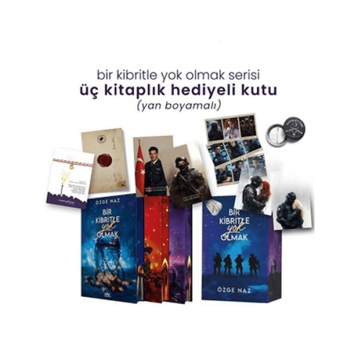 Bir Kibritle  Olmak Serisi - Üç lık Yan Boyamalı Hediyeli Kutu