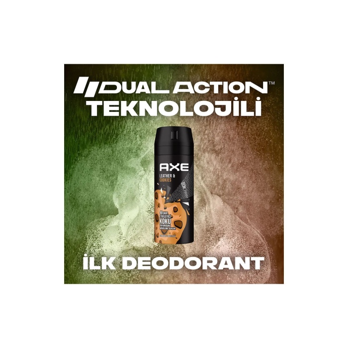 2 Adet Axe Erkek Sprey Deodorant Leather & Cookies 48 Saat Etkileyeci Koku 150 ml