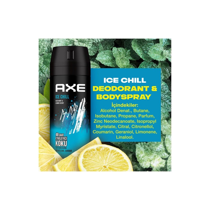 3 Adet Axe Ice Chill Erkek Deodorant Sprey 150 ml