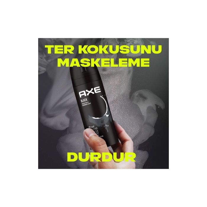 3 Adet Axe Erkek Deodorant & Bodyspray Black 48 Saat Etkileyici Koku Vücut Spreyi 150 ml