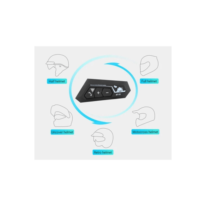 Bt22 Kask Kulaklık Bluetooth Motosiklet Kulaklık 5.0 Bluetooth Interkom Motorsiklet Kulaklık - Lisinya