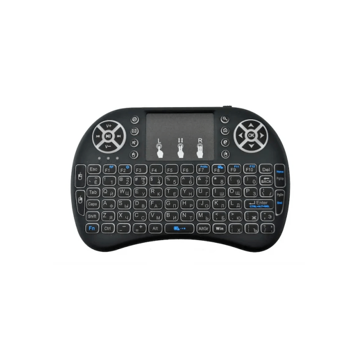 Smart Tv Box Ps3 Uyumlu Kablosuz Dokunmatik Işıklı Şarjlı Touchpadli Mini Q Klavye - Lisinya