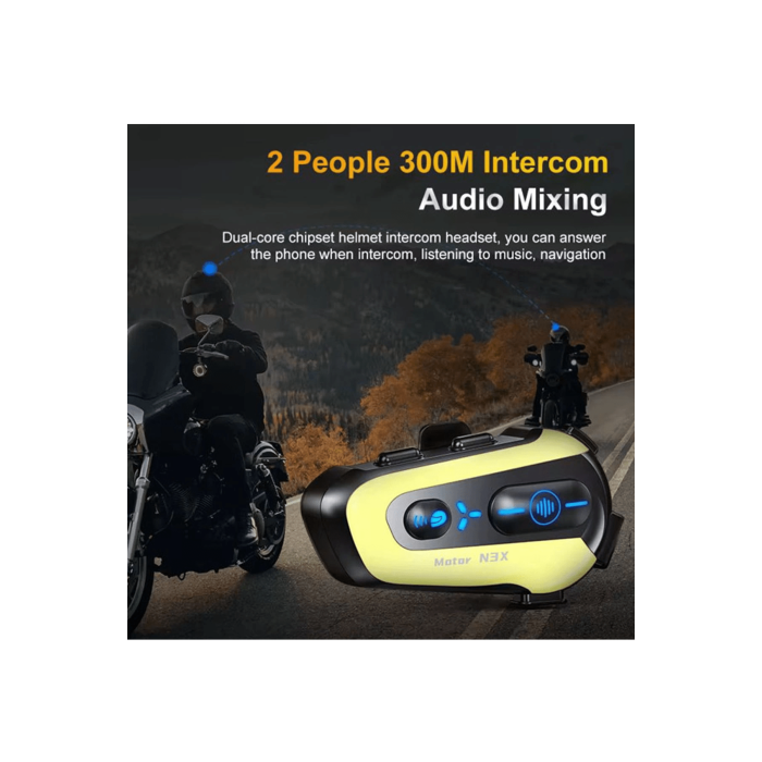 N3x Rgb Işıklı Intercom 3 Kişi Bağlantılı 1000mah Motosiklet Bluetooth Kulaklık Seti - Lisinya