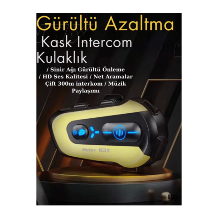 N3x Rgb Işıklı Intercom 3 Kişi Bağlantılı 1000mah Motosiklet Bluetooth Kulaklık Seti - Lisinya