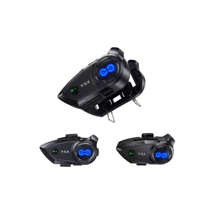 Y5x Rgb Işıklı Intercom 5 Kişi Bağlantılı 1000mah Motosiklet Bluetooth Kulaklık Seti - Lisinya
