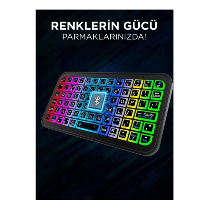 Mini Klavye Smarttv Işıklı Bluetooth Kablosuz Televizyon Ps3 Dizüstü Tabletler Ve Telefonlar İçin - Lisinya