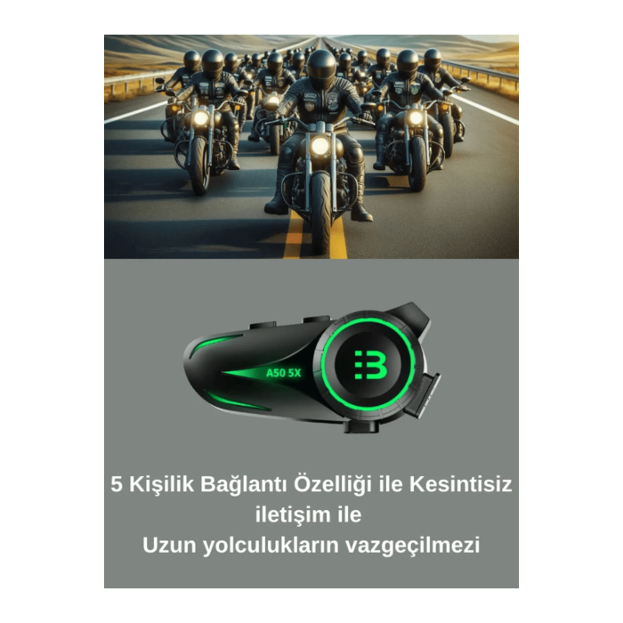 A50 5x Motor Kask Kulaklık Rgb Bluetooth Motosiklet Kulaklık Intercom 5 Kişi Eşleşme - Lisinya