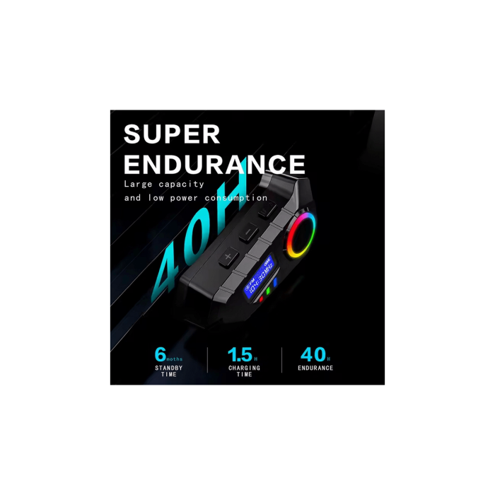 Y30 Kask Kulaklık Bluetooth Motosiklet Kulaklık Rgb Radyolu Intercom - Lisinya