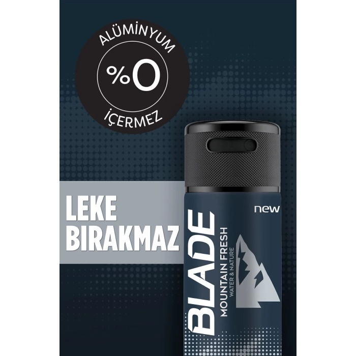 3 Adet Mountain Fresh Erkek Deodorant 150ml Leke Bırakmaz