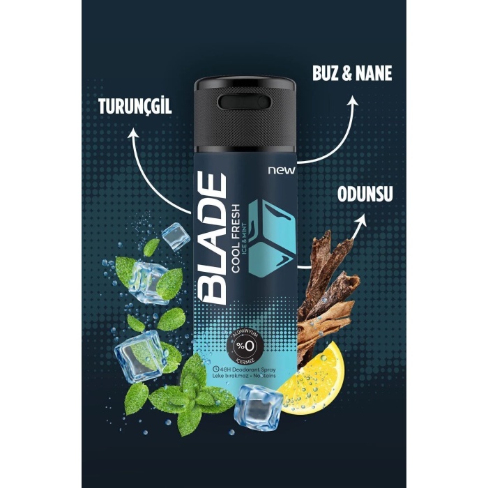 Blade Cool Fresh Erkek Deodorant 150 Ml Hızlı Kurur Leke Bırakmaz