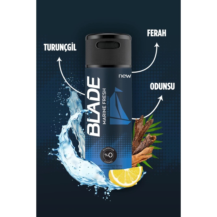 Blade Marine Fresh Erkek Deodorant Sprey 150 ml