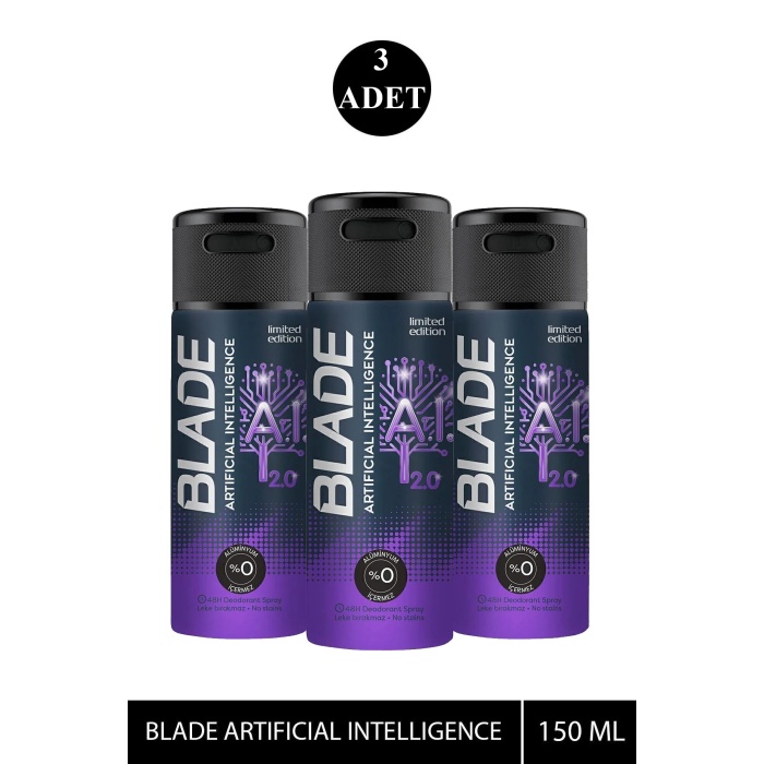 3 Adet Blade Artificial Intelligence 2.0 Deodorant 150mL