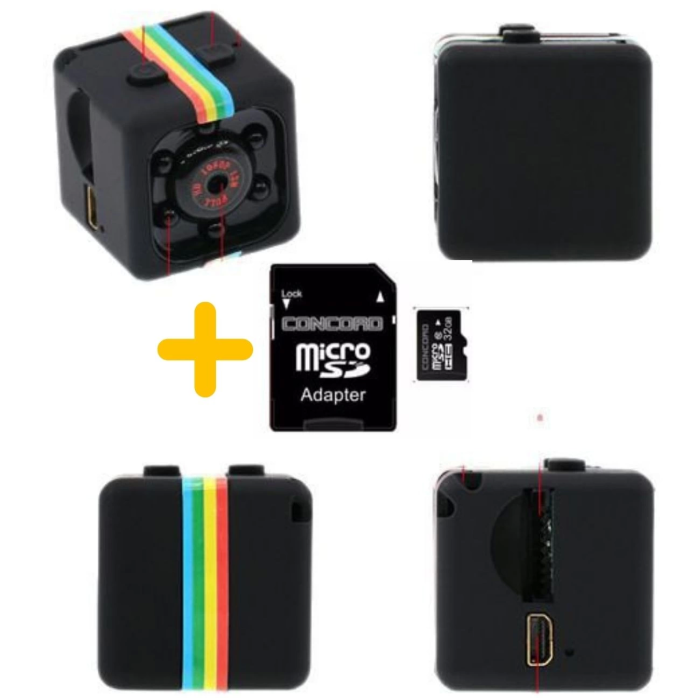 Mini SQ11 Kamera Full Hd Mikro Araç Kamerası Gece Görüşlü Taşınabilir Güvenlik Kaydedici 32gb Hafıza Kartı Hediyeli ( Lisinya )
