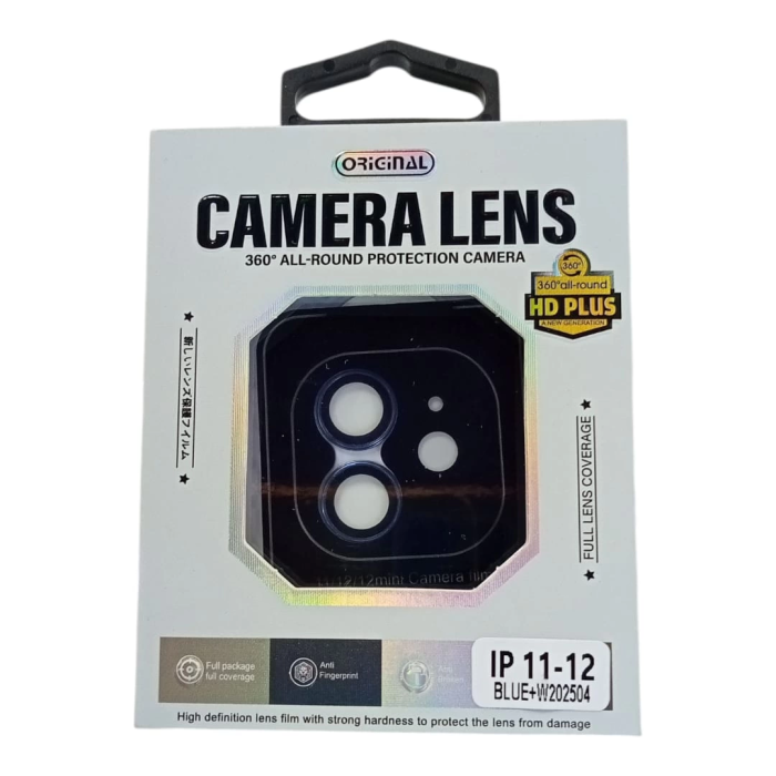 İphone 11 / 12 / 12 Mini Uyumlu Safir Kamera Koruyucu Lens Mavi Renk - Lisinya